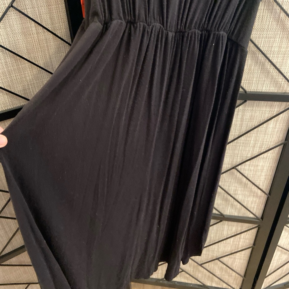 Daily Ritual Black Ribbed Pleated Maxi Dress - Picture 7 of 12
